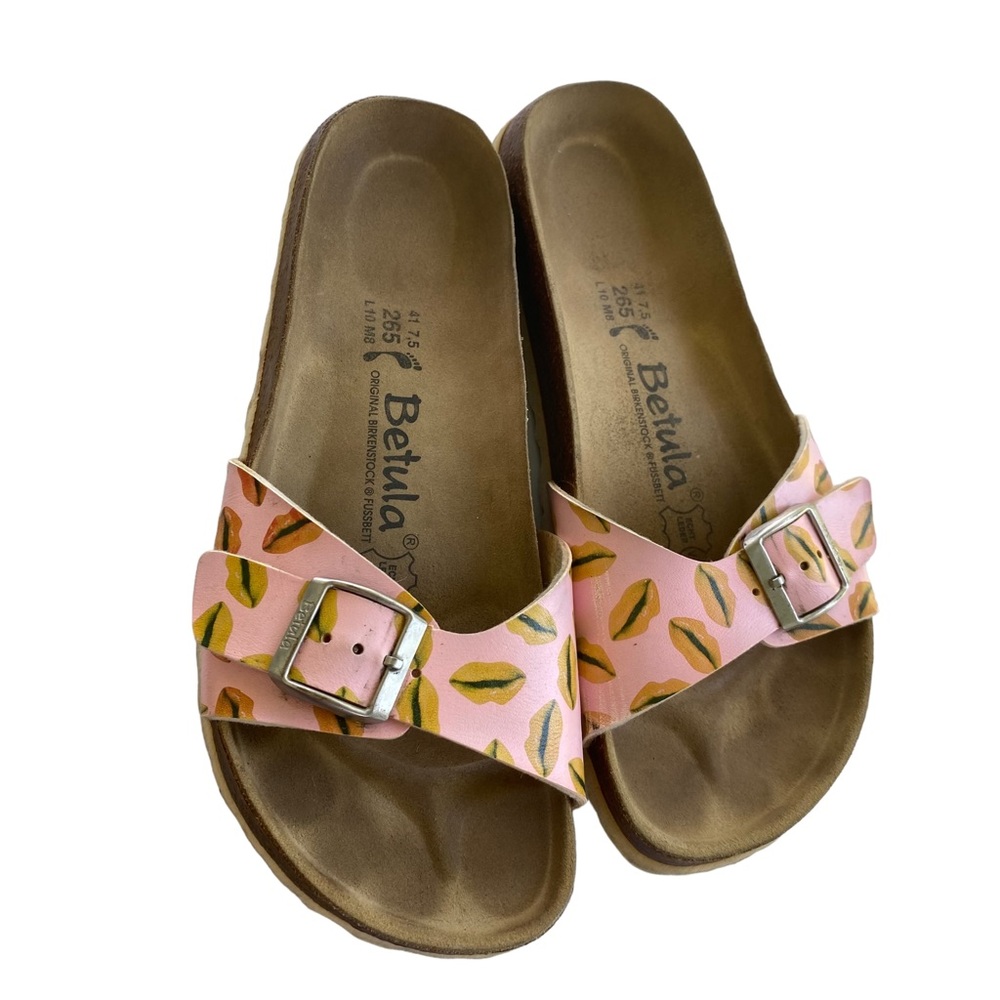 Birkenstock Betula Single Strap Lips Motif Size 10 Pink